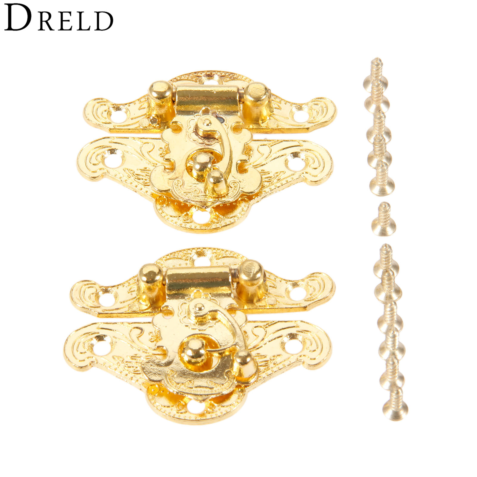Furniture Hardware Antique - DRELD-골동품 골드 박스 래치 걸쇠, 잠금