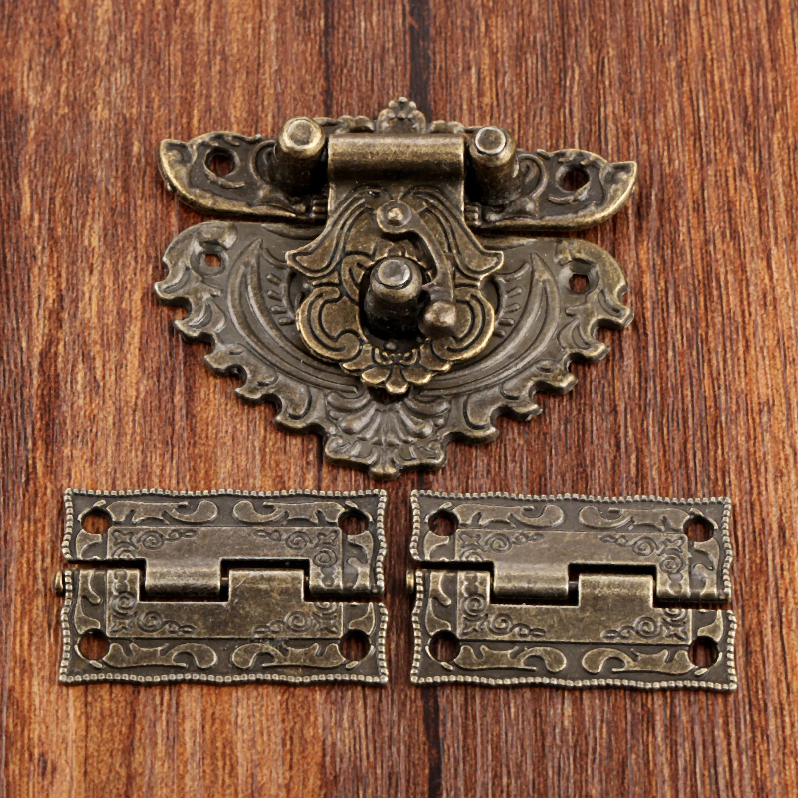 Furniture Hardware Decorative - 3 개/대 골동품 청동 자물쇠 나무