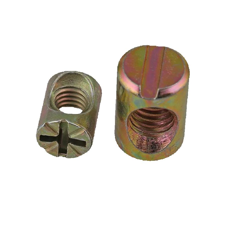 Furniture Hardware Barrel Nut - 100pcs 컬러 아연 도금 슬롯형 크로스