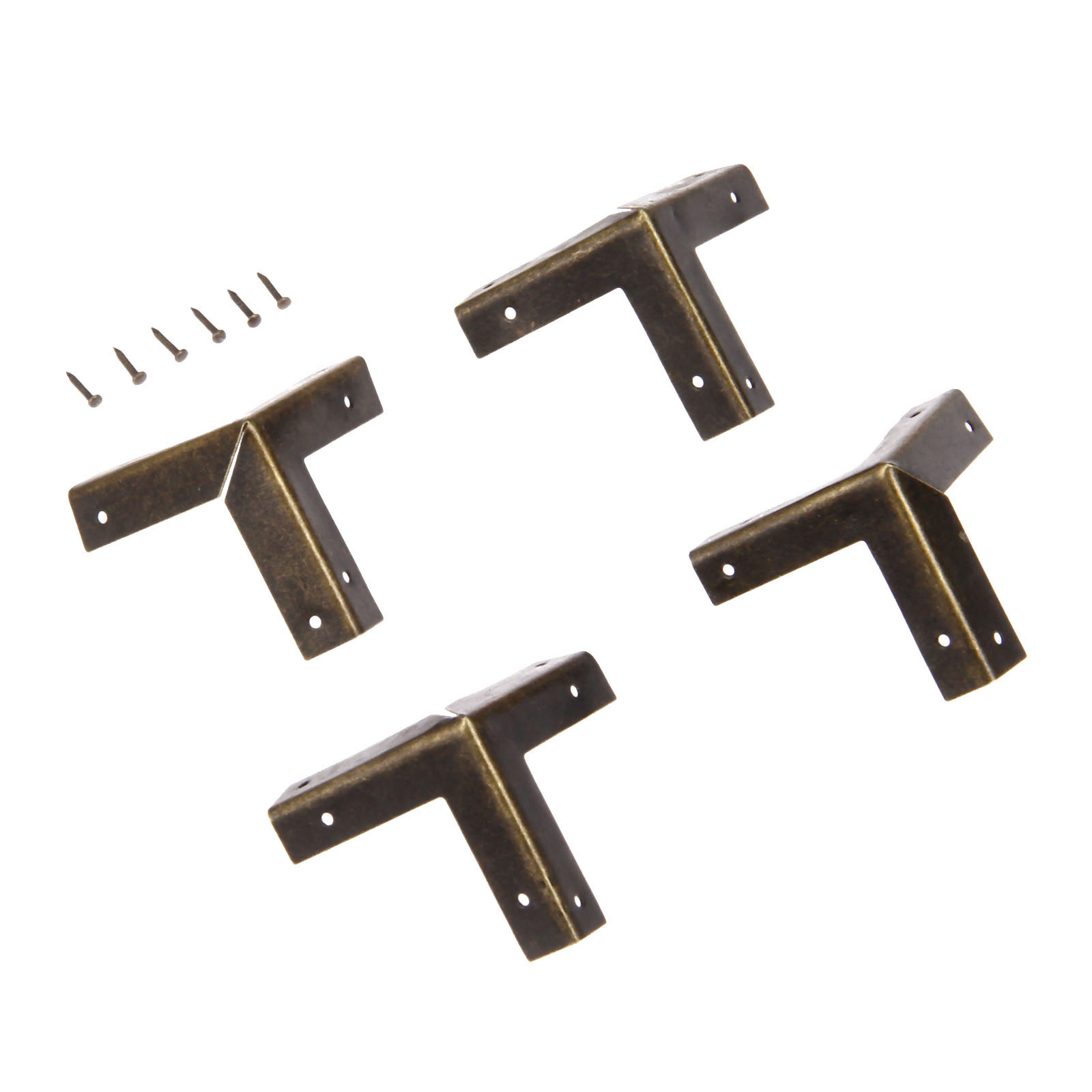 DRELD 4Pcs 골동품 청동 코너 보호기 나무 상자 - Furniture Hardware Decorative 리뷰 및 가격