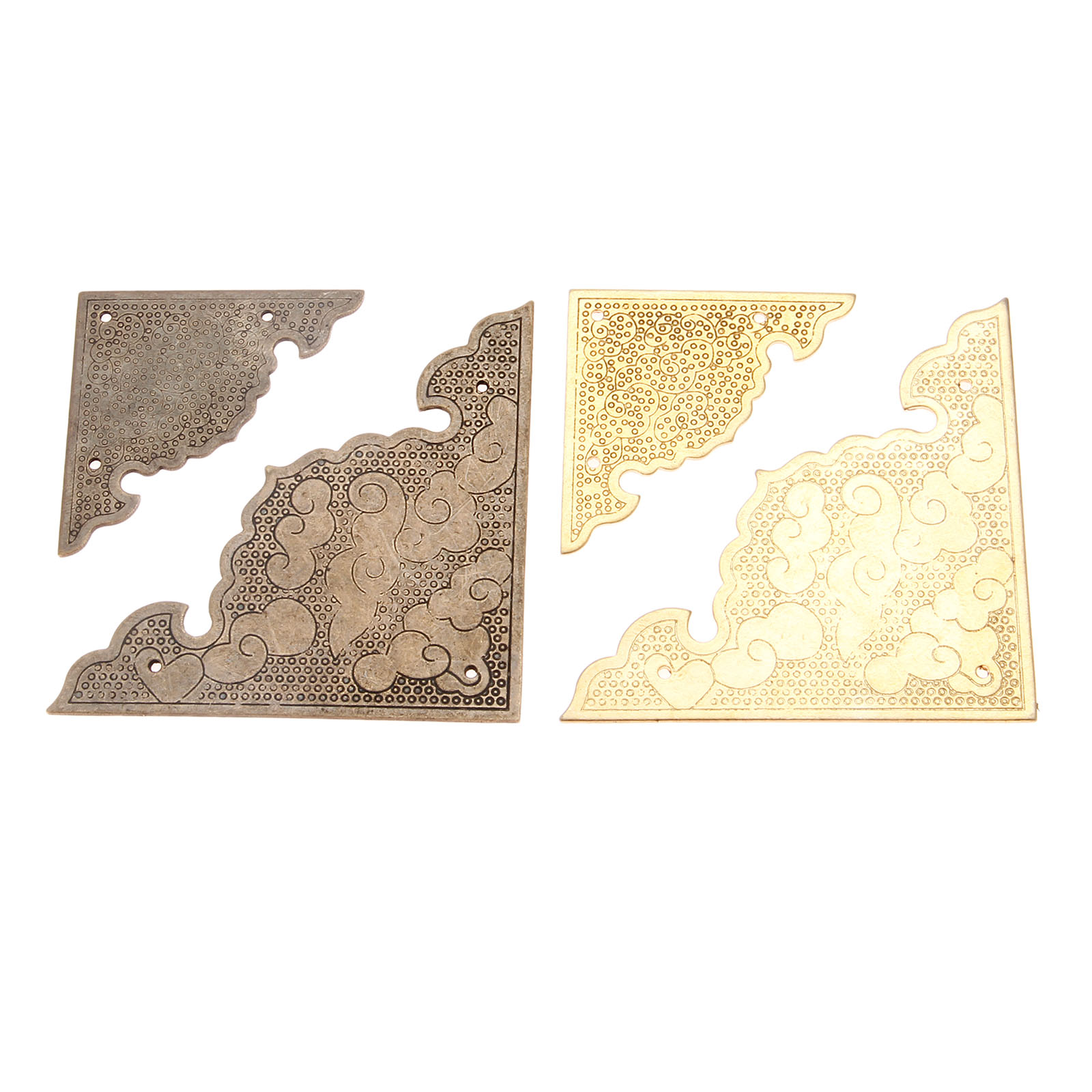 2Pcs 골동품 청동/황동 구리 보석 상자 코너 브래킷 - Furniture Hardware Decorative 리뷰 및 가격