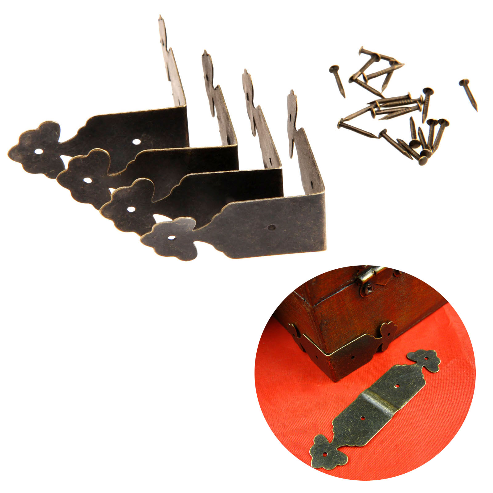 장식 코너 보호대 철 꽃 브래킷 상자 커버 책상 발 다 - Furniture Hardware Decorative 리뷰 및 가격
