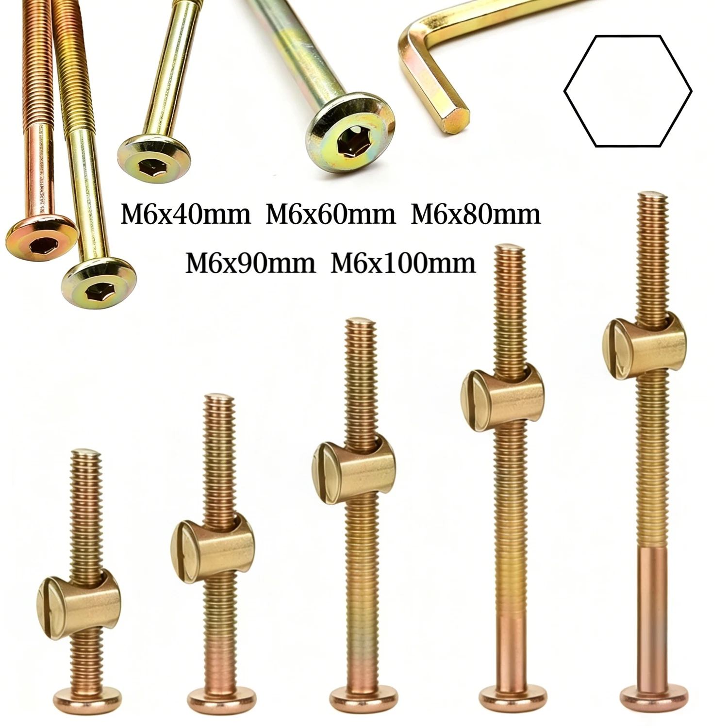 10/20Pcs M6 육각 소켓 헤드 캡 나사, 40- - Furniture Hardware Barrel Nut 리뷰 및 가격