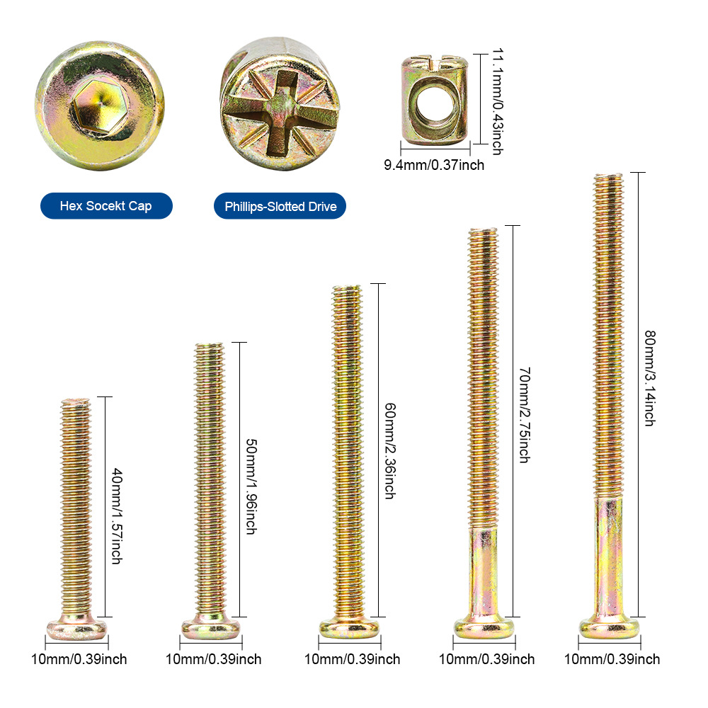 육각 소켓 플랫 헤드 가구 나사 배럴 너트 세트 아기  - Furniture Hardware Barrel Nut 리뷰 및 가격