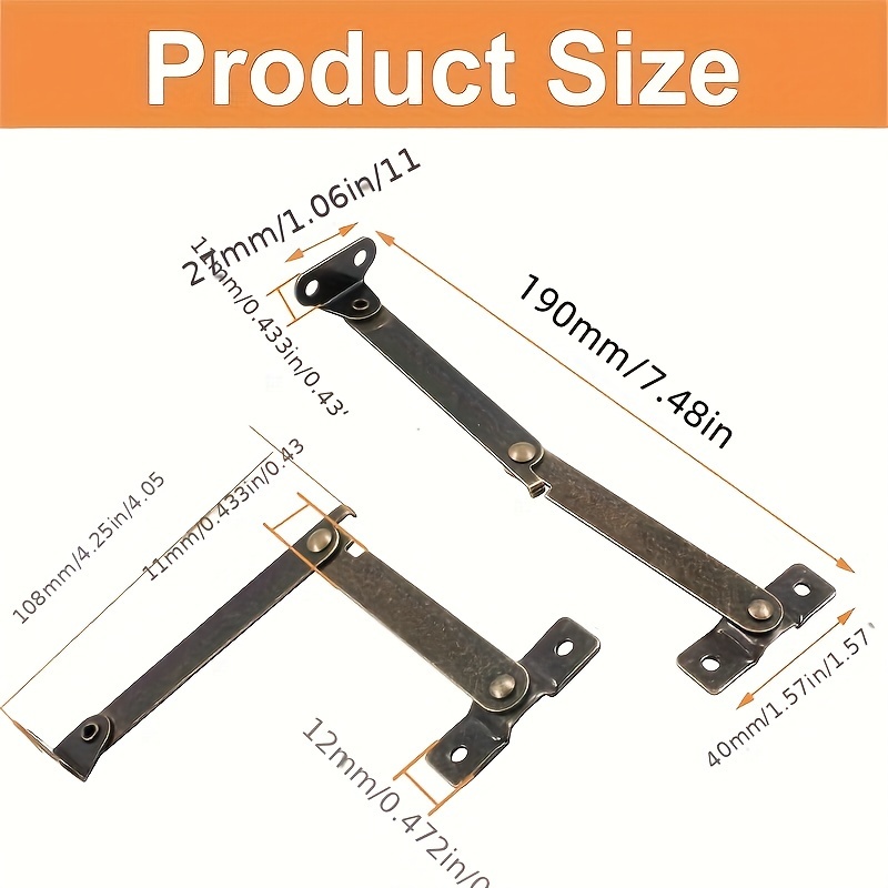 2팩 세트 앤틱 브론즈 접이식 뚜껑 지지대 경첩 – 클 - Furniture Hardware Antique 리뷰 및 가격