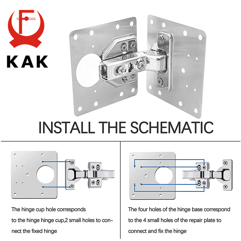 KAK 8pcs 힌지 수리 플레이트 닦았 스테인레스 스 - Furniture Hardware Repair 리뷰 및 가격