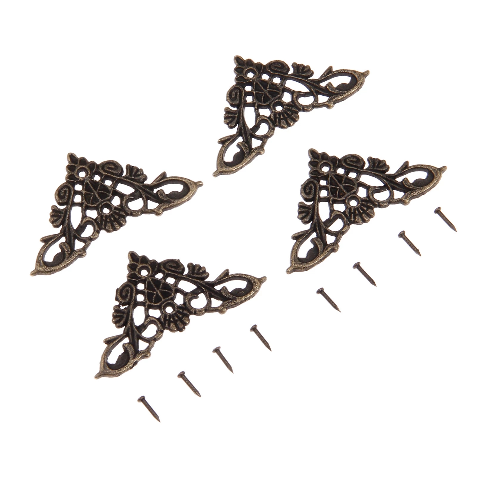 12pcs 골동품 코너 브래킷 가구 하드웨어 청동 보석 - Furniture Hardware Decorative 리뷰 및 가격