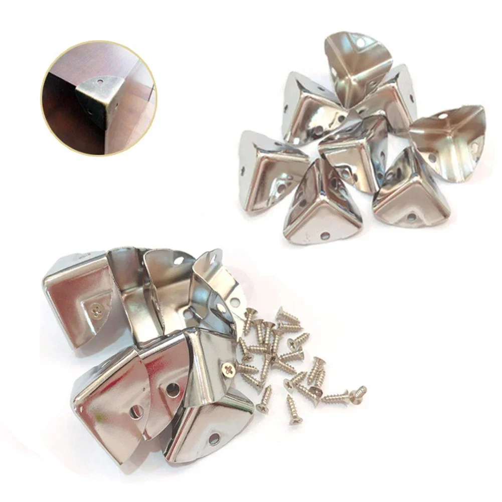 4/8/12pc 금속 상자 코너 보호대 나무 상자 코너 - Furniture Hardware Decorative 리뷰 및 가격