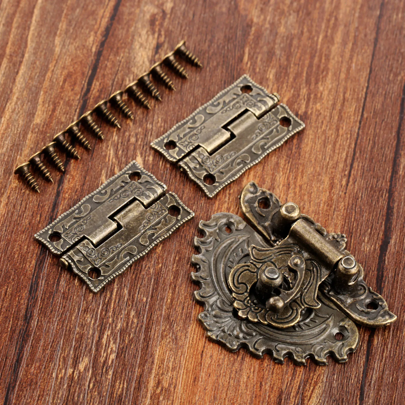 3 개/대 골동품 청동 자물쇠 나무 상자 래치 Hasp - Furniture Hardware Decorative 리뷰 및 가격