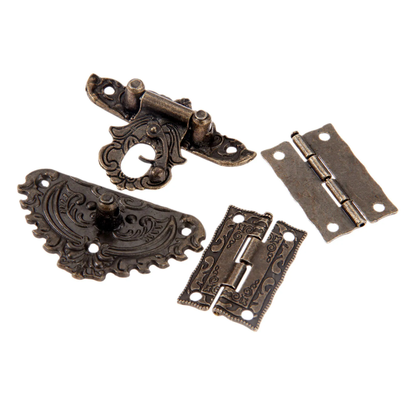 3 개/대 골동품 청동 자물쇠 나무 상자 래치 Hasp - Furniture Hardware Decorative 리뷰 및 가격