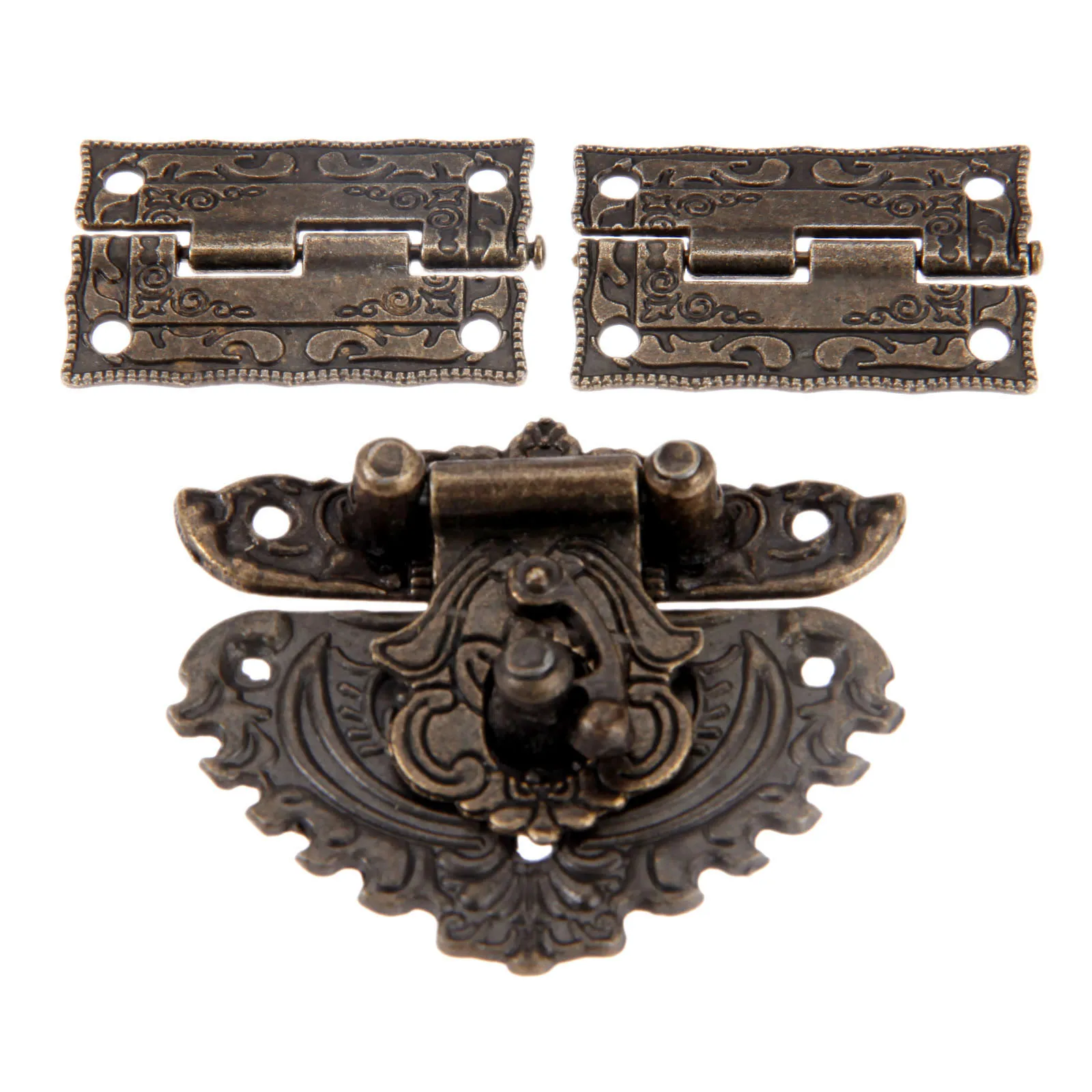 3 개/대 골동품 청동 자물쇠 나무 상자 래치 Hasp - Furniture Hardware Decorative 리뷰 및 가격