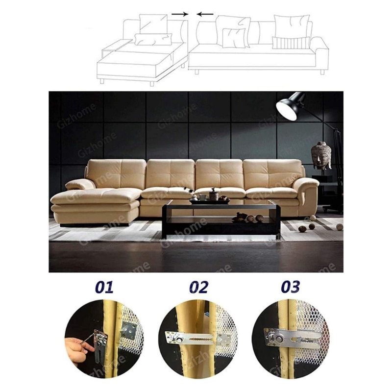 6개 세트 섹셔널 소파 연결 부품, 고품질 조절 가능한 - Furniture Interlocking Hardware 리뷰 및 가격