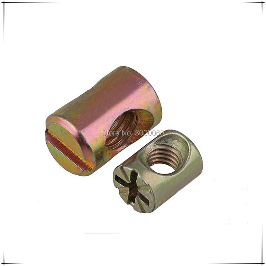 100pcs 컬러 아연 도금 슬롯형 크로스 배럴 다웰  - Furniture Hardware Barrel Nut 리뷰 및 가격