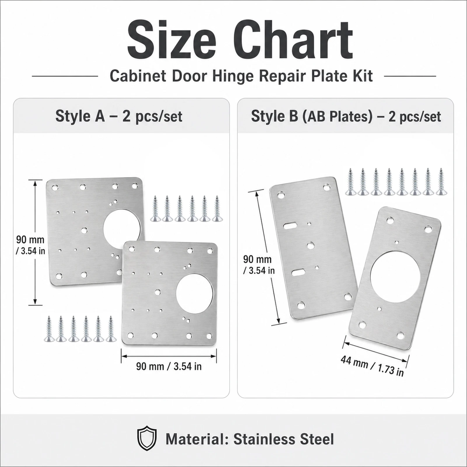 1-5세트 캐비닛 힌지 수리 플레이트 키트, 스테인레스 - Furniture Hardware Repair 리뷰 및 가격
