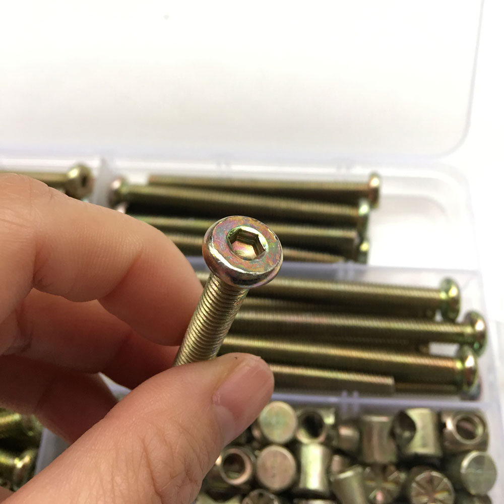 M6 배럴 도웰 너트 아연 도금 육각 단추 소켓, 플랫 - Furniture Hardware Barrel Nut 리뷰 및 가격