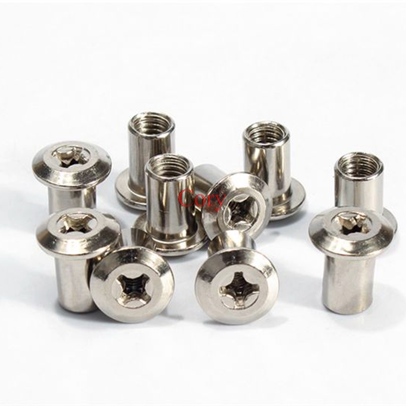 10pcs 6mm 배럴 너트 플랫 헤드 크로스 소켓 슬 - Furniture Hardware Barrel Nut 리뷰 및 가격